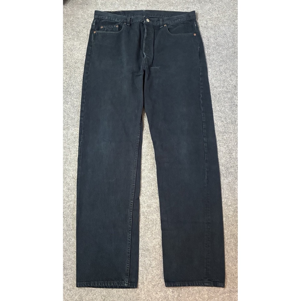 VTG Levis 501 Jeans Mens 36x33 Tag 38x34 Dark Blue 90s Made in USA Button Fly